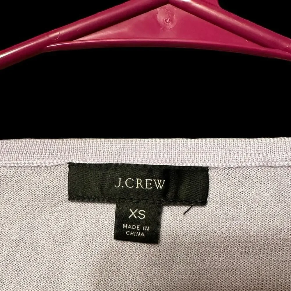 J. Crew Crewneck Purple Sweater 100% Merino Wool Women’s Size XS